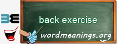 WordMeaning blackboard for back exercise